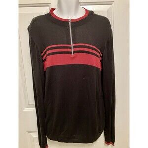 Topman Men’s Black Burgundy‎ Zip Neck SOFT Comfy Sweater Size XXL 2XL